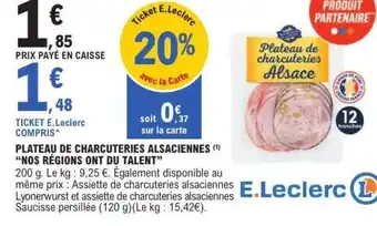 E.Leclerc Plateau de charcuteries alsaciennes offre