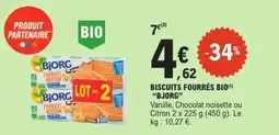 E.Leclerc BISCUITS FOURRÉS BIO BJORG offre