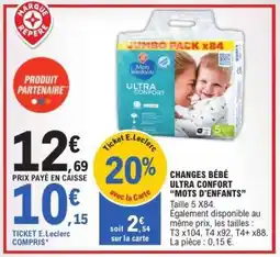 E.Leclerc Changes Bébé Ultra Confort 'Mots d'Enfants' offre