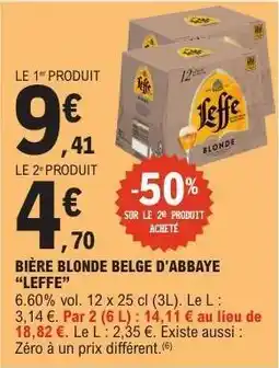 E.Leclerc BIÈRE BLONDE BELGE D'ABBAYE 'LEFFE' offre