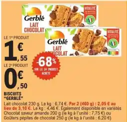 E.Leclerc Biscuits Gerblé Lait Chocolat offre