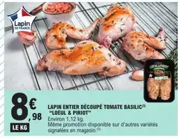E.Leclerc Lapin entier découpé tomate basilic LOEUL & PIROT offre