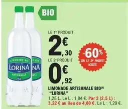 E.Leclerc LIMONADE ARTISANALE BIO 'LORINA' offre