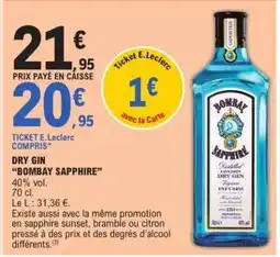 E.Leclerc DRY GIN BOMBAY SAPPHIRE offre
