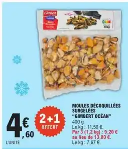 E.Leclerc Moules décoquillées surgelées 'Gimbert Océan' offre