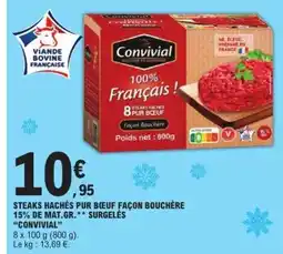 E.Leclerc STEAKS HACHÉS PUR BŒUF FAÇON BOUCHÈRE offre