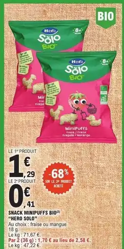 E.Leclerc Snack MiniPuffs Bio 'Hero Solo' offre