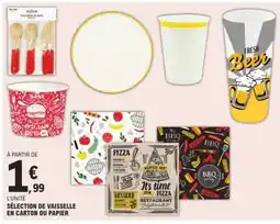 E.Leclerc SÉLECTION DE VAISSELLE EN CARTON OU PAPIER offre