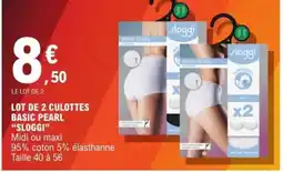 E.Leclerc LOT DE 2 CULOTTES BASIC PEARL SLOGGI offre