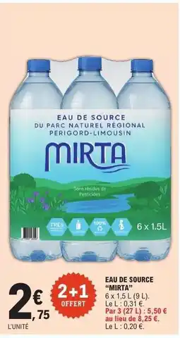E.Leclerc EAU DE SOURCE 'MIRTA' offre