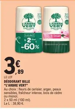 E.Leclerc DÉODORANT BILLE “L’ARBRE VERT” offre