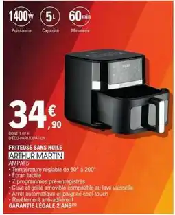 E.Leclerc Friteuse Sans Huile Arthur Martin offre