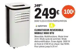 E.Leclerc CLIMATISEUR REVERSIBLE MOBILE 9000 BTU offre