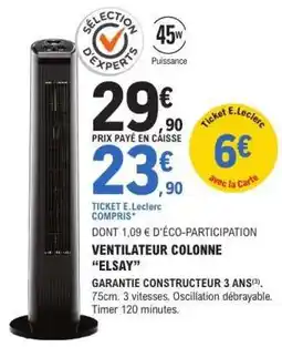 E.Leclerc VENTILATEUR COLONNE 'ELSAY' offre