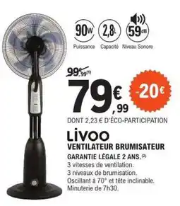 E.Leclerc LIVOO VENTILATEUR BRUMISATEUR offre