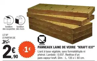 E.Leclerc PANNEAUX LAINE DE VERRE KRAFT 037 offre