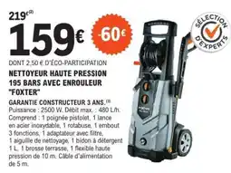 E.Leclerc Nettoyeur Haute Pression 195 Bars avec Enrouleur 'Foxter' offre
