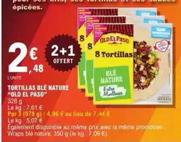 E.Leclerc TORTILLAS BLE NATURE OLD EL PASO offre