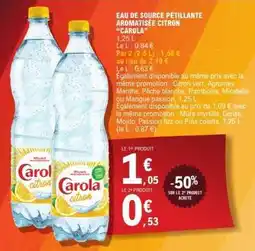 E.Leclerc Eau de source pétillante aromatisée citron Carola offre