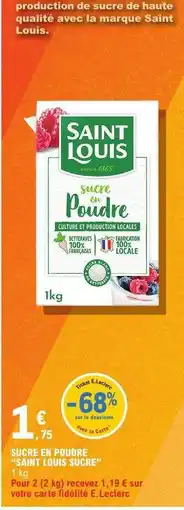 E.Leclerc SUCRE EN POUDRE SAINT LOUIS SUCRE offre