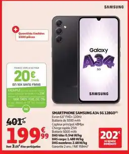 Auchan Smartphone Samsung A34 5G 128Go offre