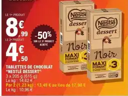E.Leclerc Tablettes de Chocolat Nestlé Dessert offre