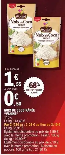 E.Leclerc Noix de Coco Râpée Vahiné offre