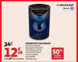 Auchan ENCEINTE BT TWS DUNLOP offre