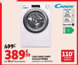 Auchan LAVE-LINGE CANDY CSS1413TWMRE offre