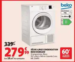 Auchan SÈCHE-LINGE CONDENSATION BEKO DCB816W offre