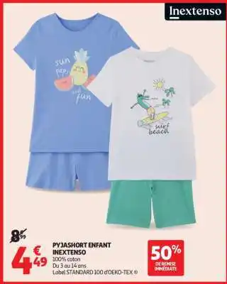 Auchan Pyjashort Enfant Inextenso offre