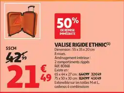Auchan VALISE RIGIDE ETHNIC (55CM) offre
