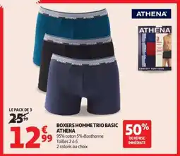 Auchan Boxers Homme Trio Basic Athena offre