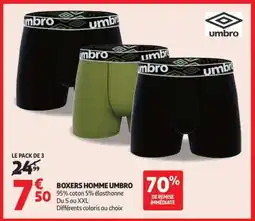 Auchan Boxers Homme Umbro offre