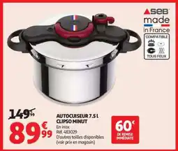 Auchan AUTOCUISEUR 7.5 L CLIPSO MINUT offre