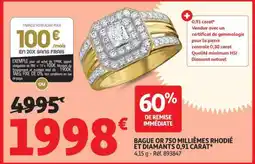 Auchan Bague or 750 millièmes rhodié et diamants 0,91 carat offre
