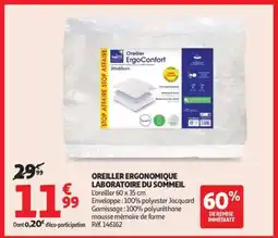 Auchan Oreiller Ergonomique Laboratoire Du Sommeil offre