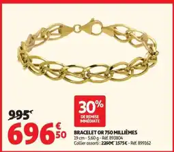 Auchan Bracelet Or 750 Millièmes offre
