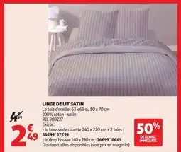 Auchan Linge De Lit Satin offre