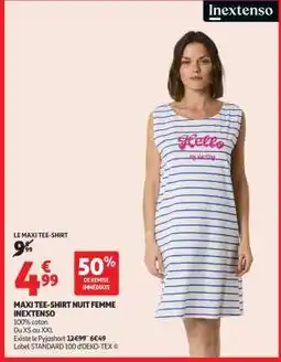 Auchan Maxi Tee-Shirt Nuit Femme Inextenso offre