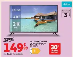 Auchan TV LED 40/100 cm QILIVE Q40F242 offre