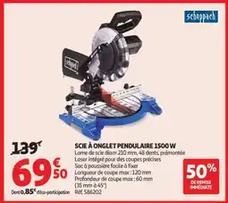 Auchan Scie À Onglet Pendulaire 1500 W offre