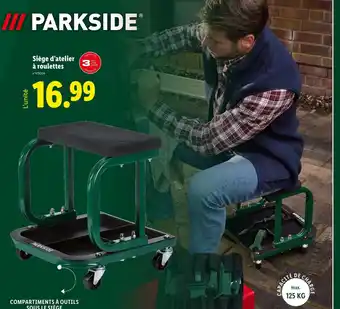 Lidl PARKSIDE Siège d'atelier à roulettes offre