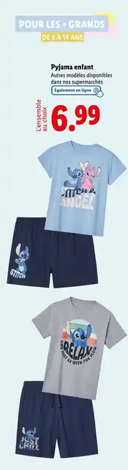 Lidl Pyjama enfant offre