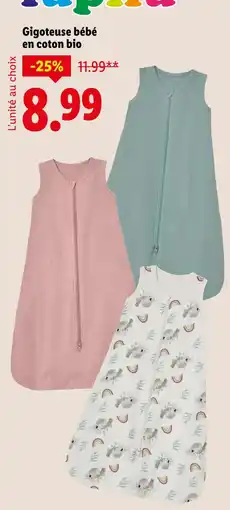 Lidl LUPILU Gigoteuse bébé en coton bio offre