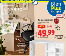 Lidl LIVARNO Bureau avec caisson offre