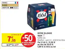 Intermarché 1664 Bière blonde offre