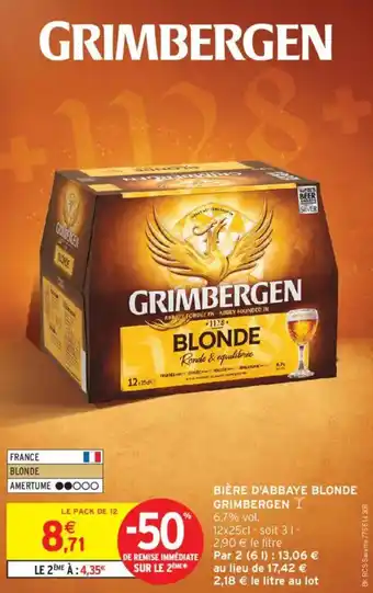 Intermarché GRIMBERGEN Bière d'abbaye blonde offre