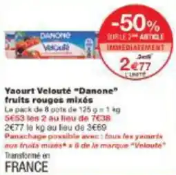 Monoprix Yaourt velouté danone offre