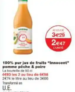 Monoprix Pur jus de fruits innocent pomme pêche & poire offre